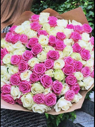 Микс из 101 розы 50 см