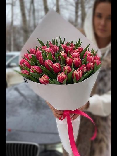 51 тюльпан "Red&amp;White"