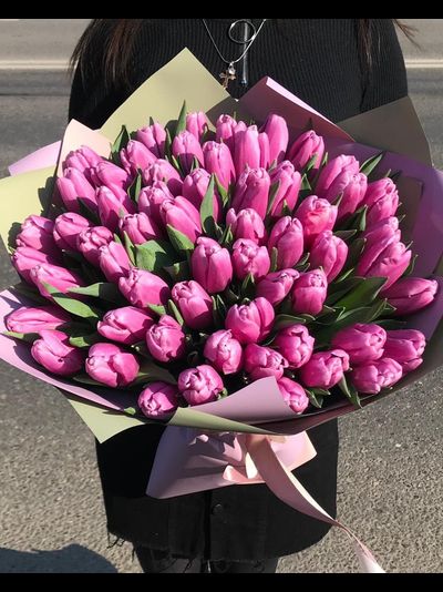 51 розовый тюльпан