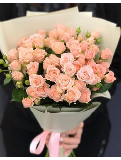 Букет кустовых роз "Peach"