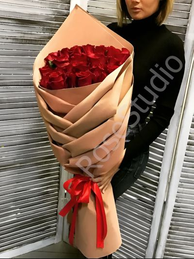 БУКЕТ "REDROSE" - ГОЛЛАНДСКАЯ РОЗА 80СМ